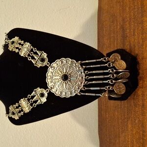 Silver Tone and Black Accent Necklace